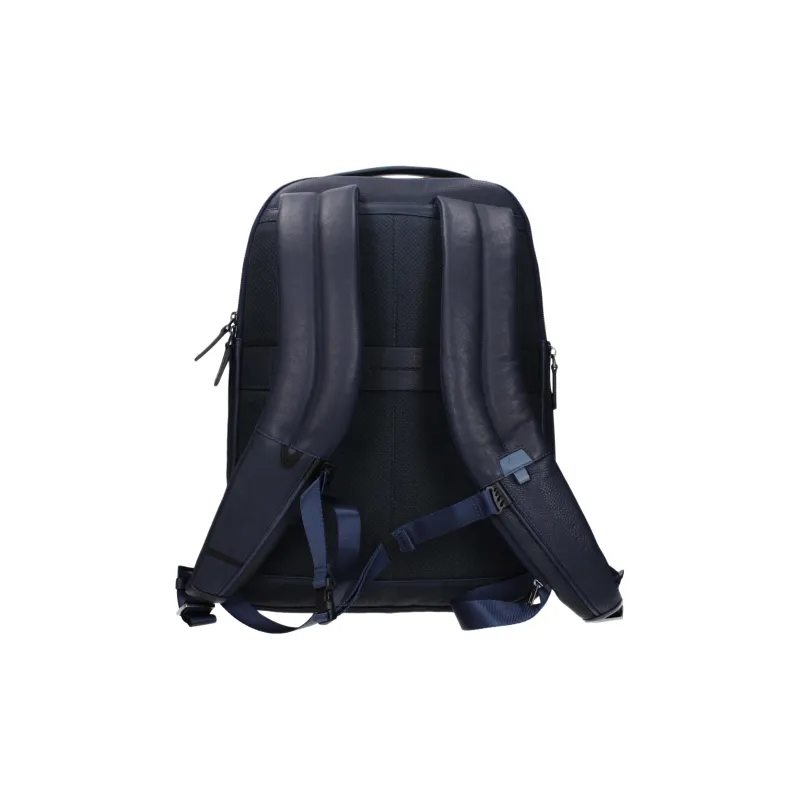 PIQUADRO Leather Backpack Men's Blue-2