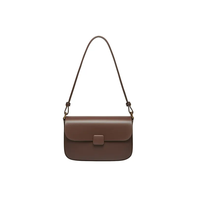 Narandu Cow Leather Small Square Bag Shoulder Bag Crossbody Bag Medium Size Women's Coffee/Midnight Black/Ecru-0