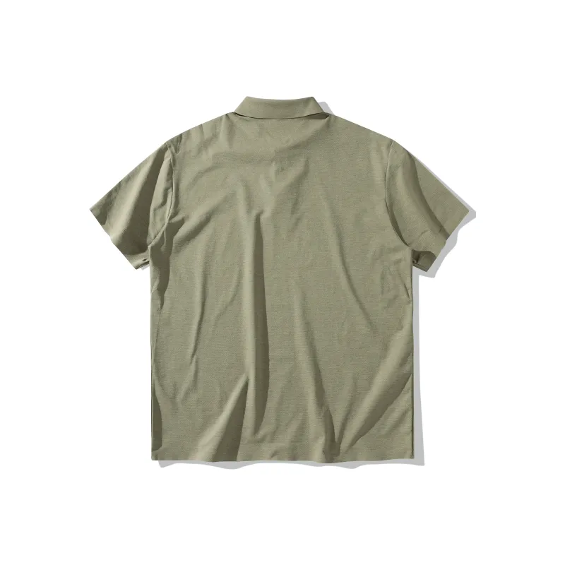 GEWO Jewel Basic Logo Print Seamless Rubber Lapel Short Sleeved Casual Versatile Polo Shirt Unisex-7