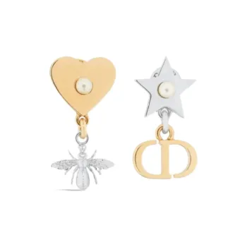DIOR Resin Earrings Women's Gold