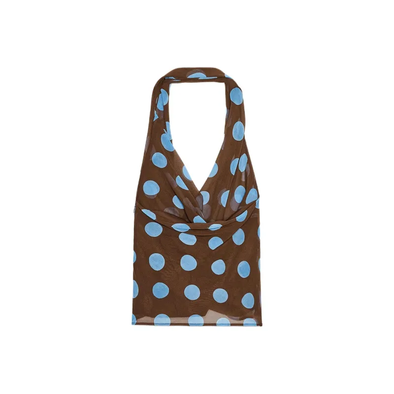 ZARA Tank Tops Women's Brown Blue-1