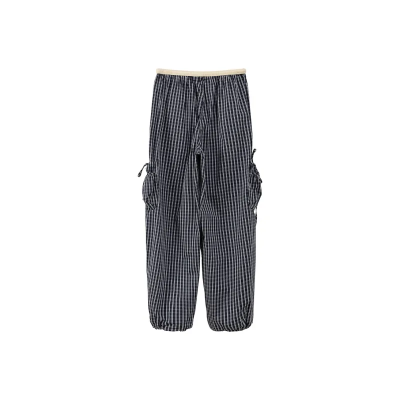 CHUU Casual Pants Women's Blue Plaid-1
