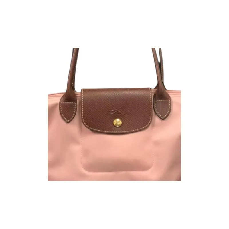 LONGCHAMP Le Pliage Polyamide With Canvas Tote Bag, Shopping Bag, Handbag, Shoulder Bag Tubas Women's Pink Black Tea-1