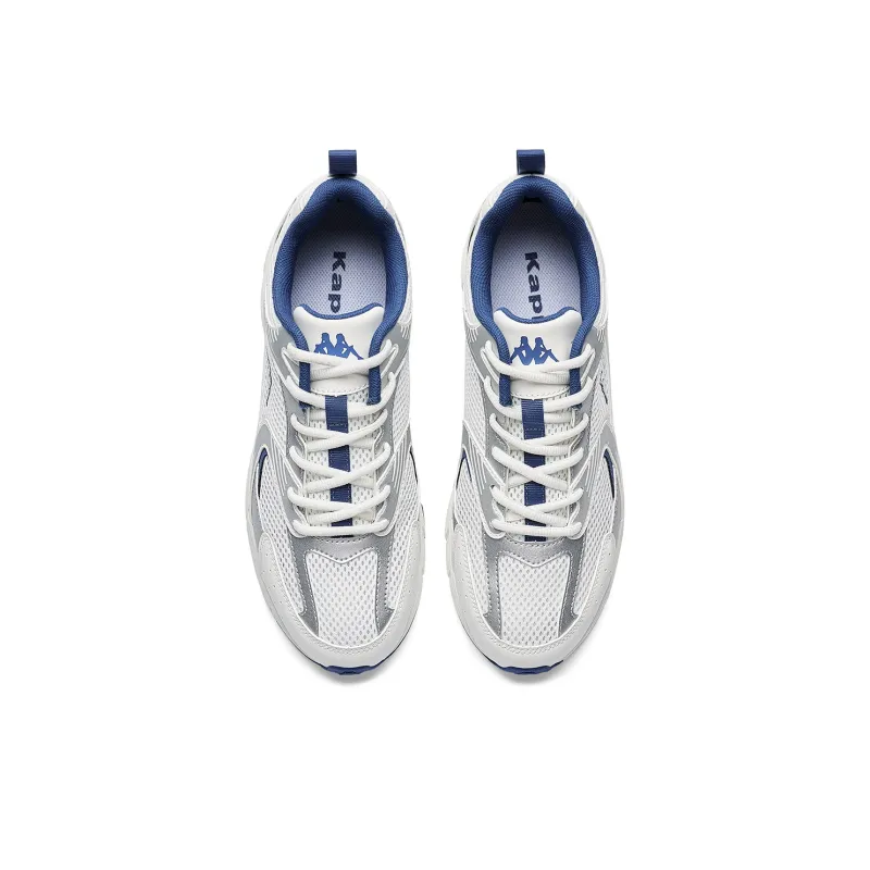 Kappa Cushioning, Wear Resistant Low Top Running Shoes Unisex White Silver-3
