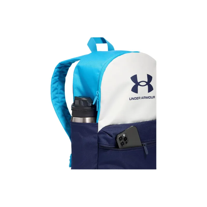 Under Armour Essential Polyester Backpack Unisex White Quartz & Midnight Marine Blue-2