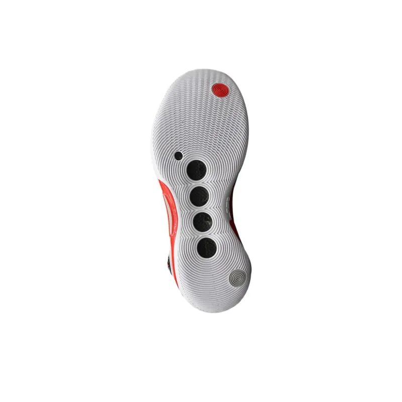 LiNing Abrasion Resistant Shock Absorbers Low Top Basketball Shoes Men's White Red-5