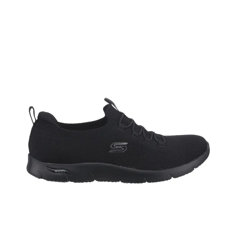 Skechers ArchFit Breathable Low Top Casual Shoes Women's Black-1