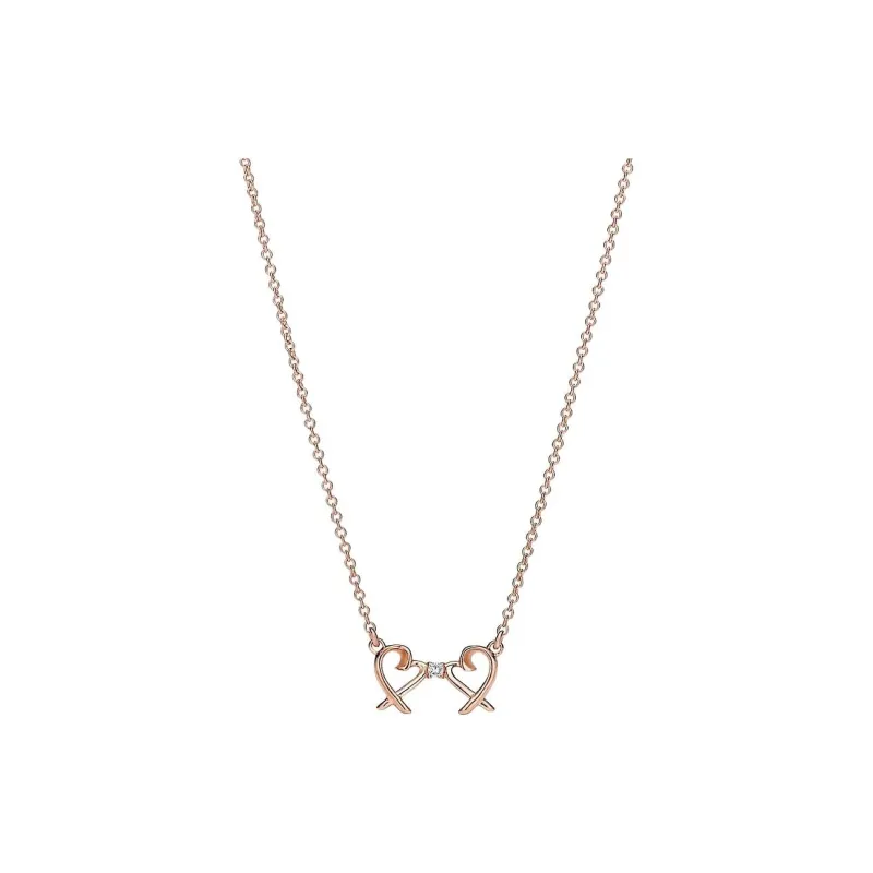 TIFFANY & CO. 18K Rose Gold, Diamond Necklaces Unisex Rose Gold-1