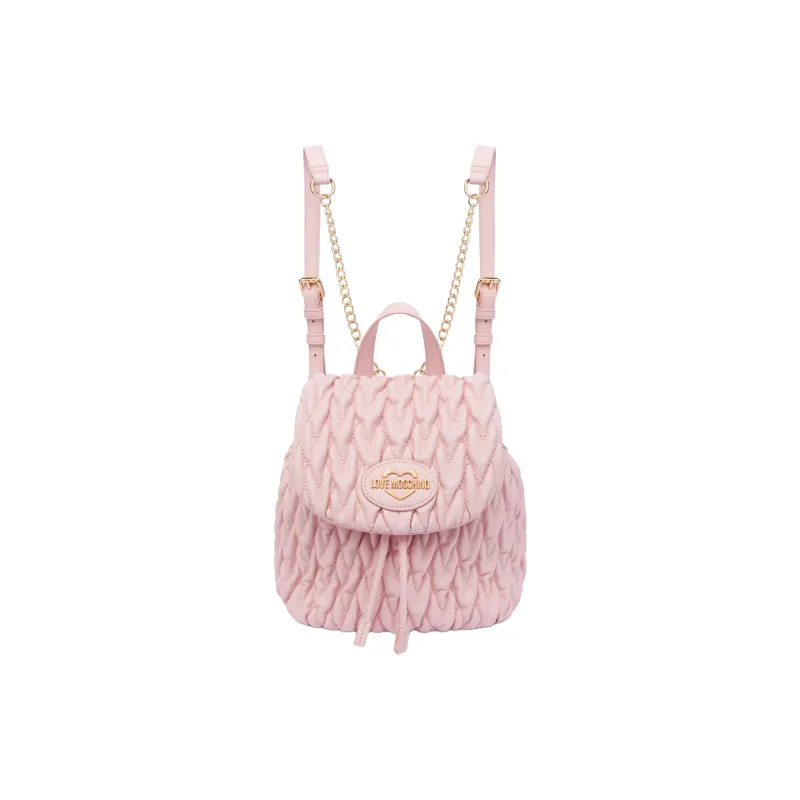 LOVE MOSCHINO PU Fiber Backpack Women's Pink-0