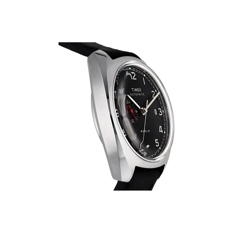TIMEX Wrist Watch Automatic Mechanical Movement Leather Strap 39mm Black Dial Men's Watches-3
