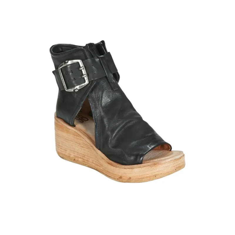 AirStep NOA BUCKLE One Strap Sandals 7cm Women's Black-2