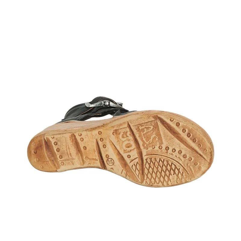 AirStep NOA BUCKLE One Strap Sandals 7cm Women's Black-6