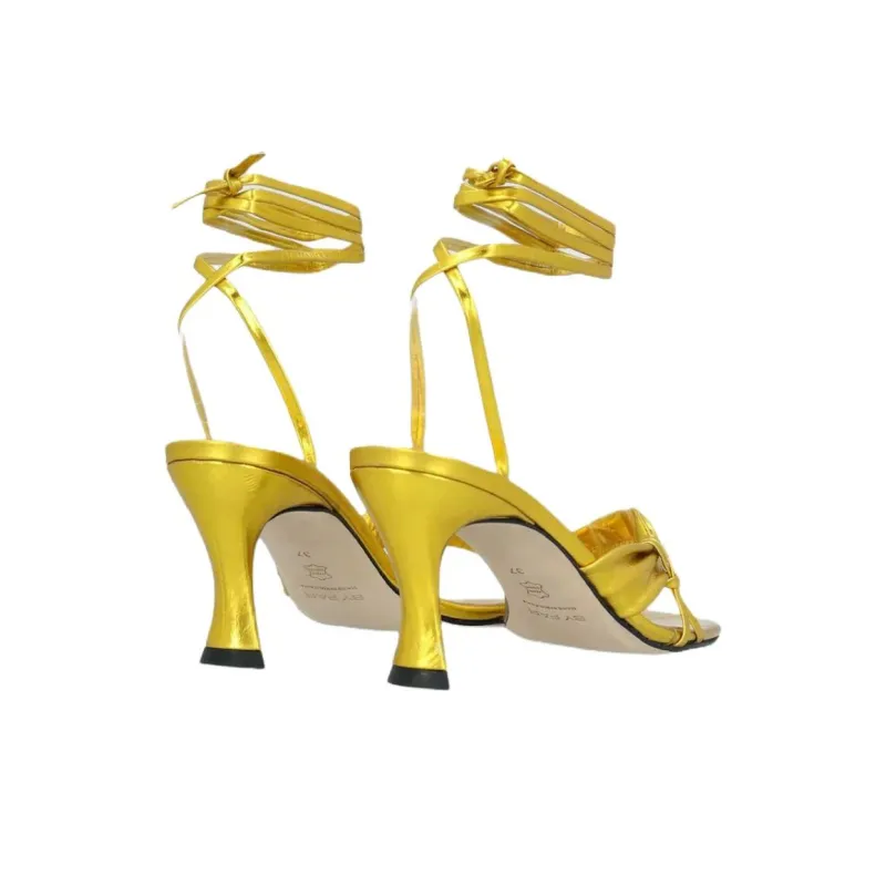 By Far Layla One Strap Sandals 7.5cm Women's Gold-2