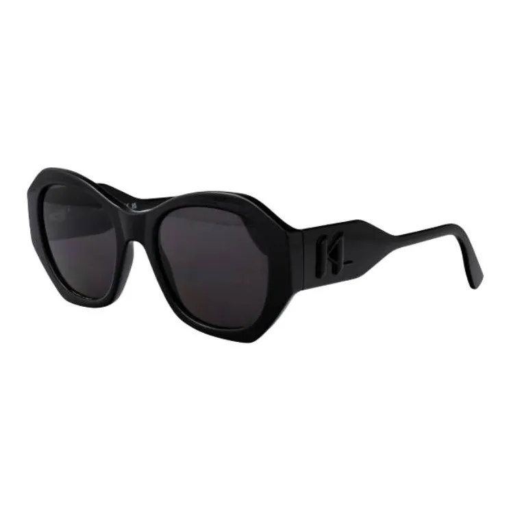 KARL LAGERFELD Bio Based Injection Molded Rectangular Sunglasses Women's Black-1