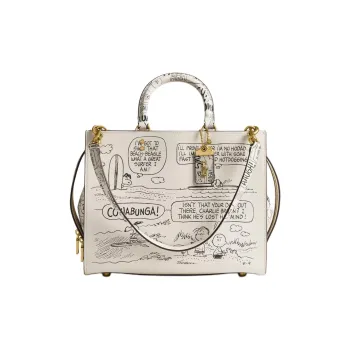 COACH PEANUTS Snoopy, Collaboration Rogue Leather Shoulder Bag, Crossbody Bag, Handbag Women's Chalk White