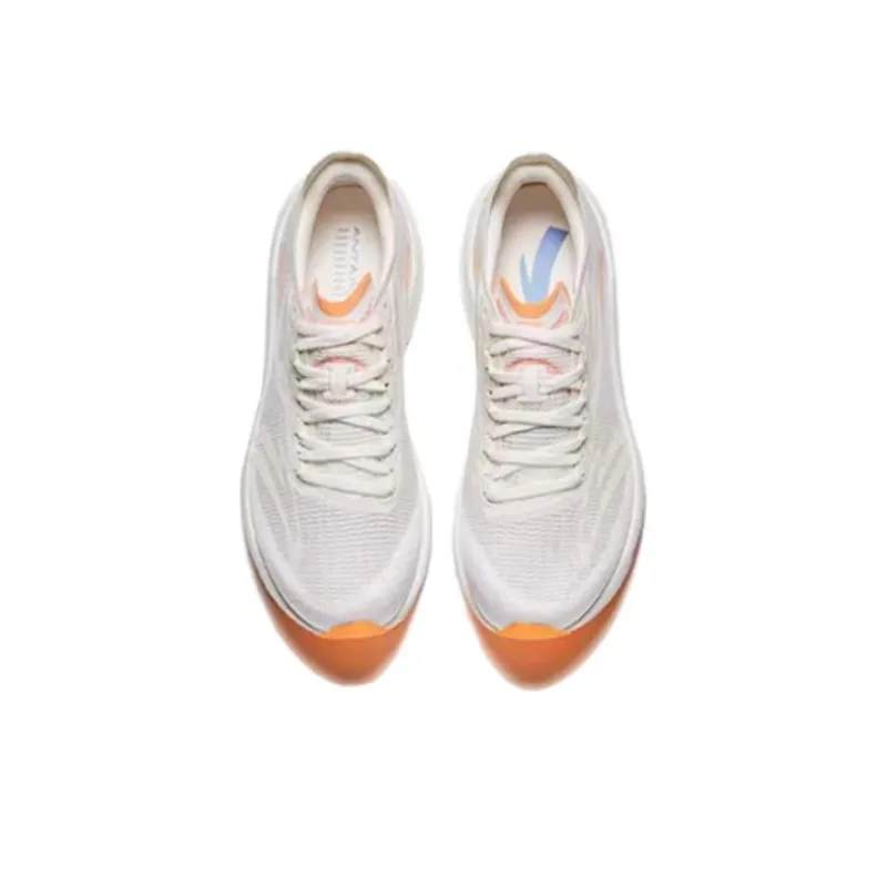 Anta Mach 4 Generation PRO Cushioning Slip Resistant Low Top Racing Running Shoes Women's Papyrus White-3
