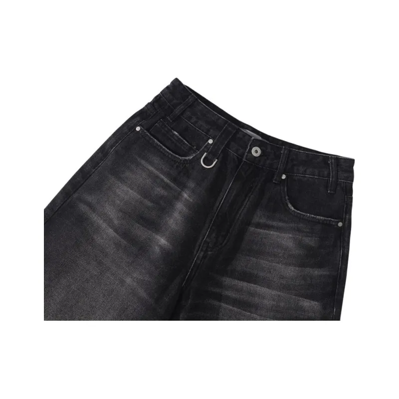 MNVZ Denim Shorts Women's YC 3269 Black Gray Capri Pants-2