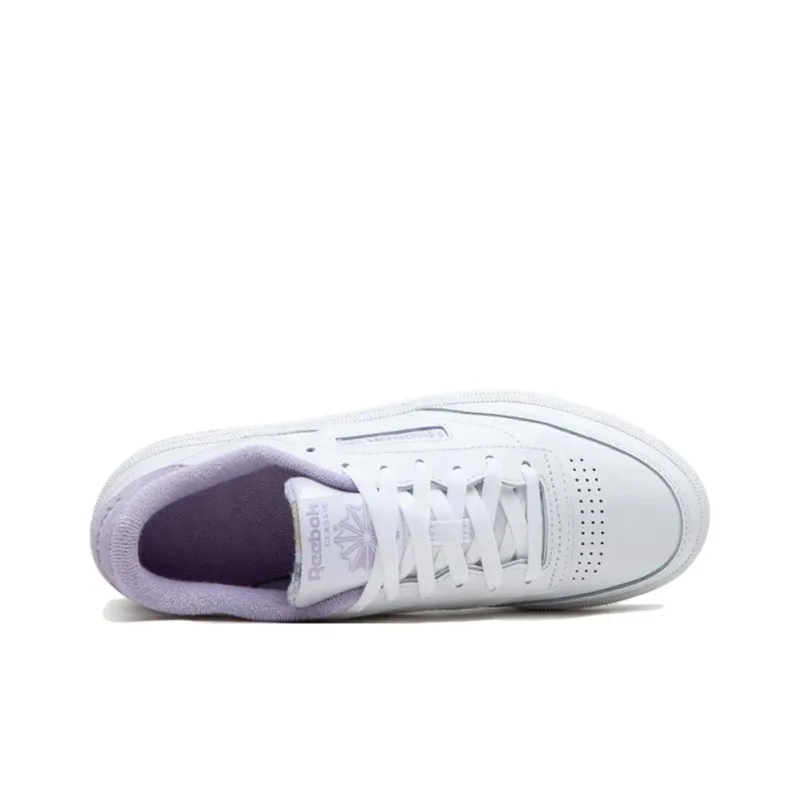 Reebok CLUB C 85 Anti Slip Wear Resistant Low Top Skateboard Shoes Women's White-3