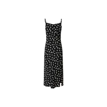 Hopeshow Slip Dresses Women's Black With Yellow Floral 633