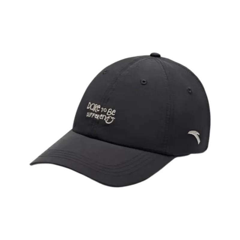 Anta Variety Training Collection Taslon's Crumpled Cloth Baseball Caps Unisex Basic Black-0