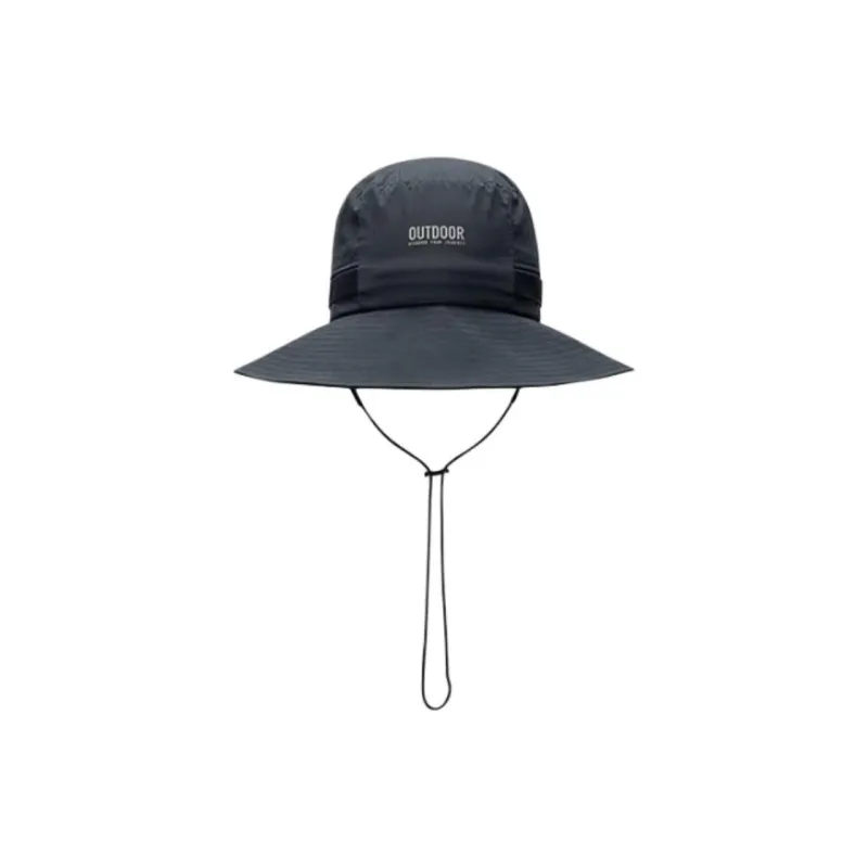 Anta Outdoor Collection Nylon Elastane Micro Wrinkle Fabric Bucket Hats Unisex Navy Gray Blue-1