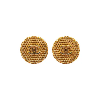 CHANEL Gold Plated Earrings Women's Gold