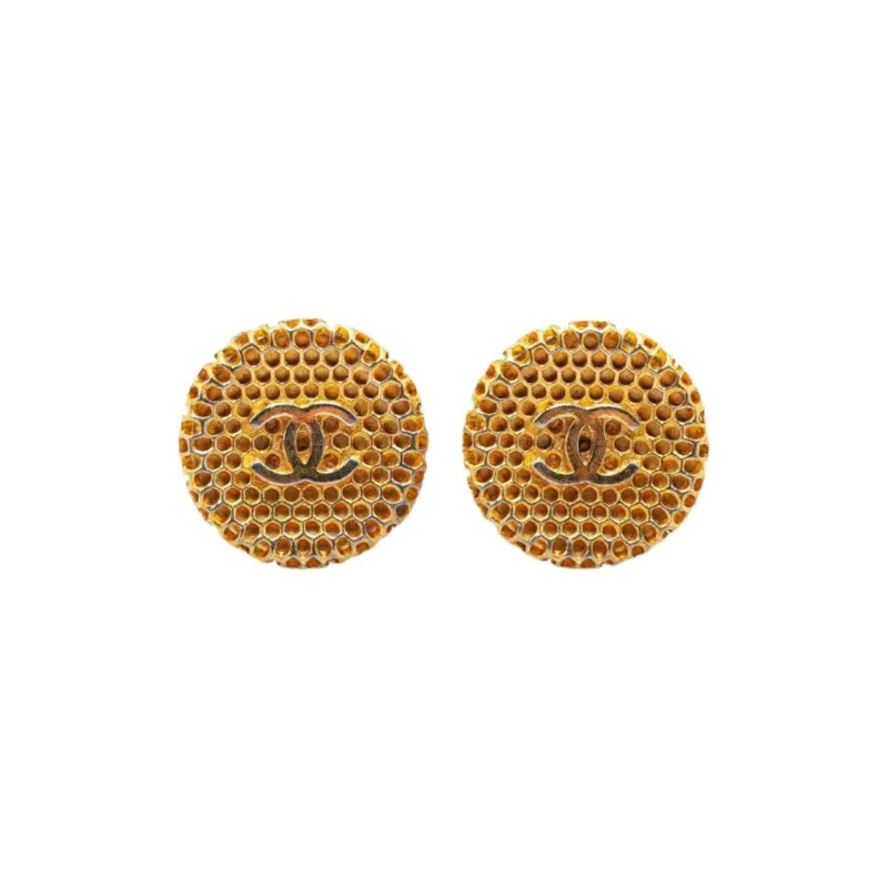 CHANEL Gold Plated Earrings Women's Gold-0