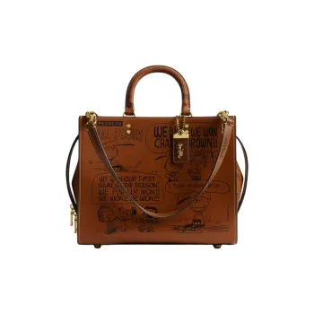 COACH PEANUTS Snoopy, Collaboration Rogue Leather Shoulder Bag, Crossbody Bag, Handbag Tubas Women's Brown