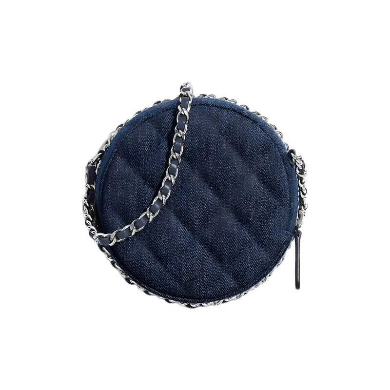 CHANEL 19Bag Denim Fabric Chain Bag, Shoulder Bag Women's Blue-1