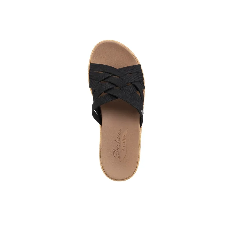 Skechers ARCH FIT BEVERLEE Quick Dry Slide Slippers Women's Black-3
