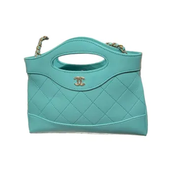 CHANEL Bright Cow Leather Handbag, Shoulder Bag, Crossbody Bag Mini Women's Light Blue