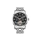 Silver Case Black Dial Steel Band