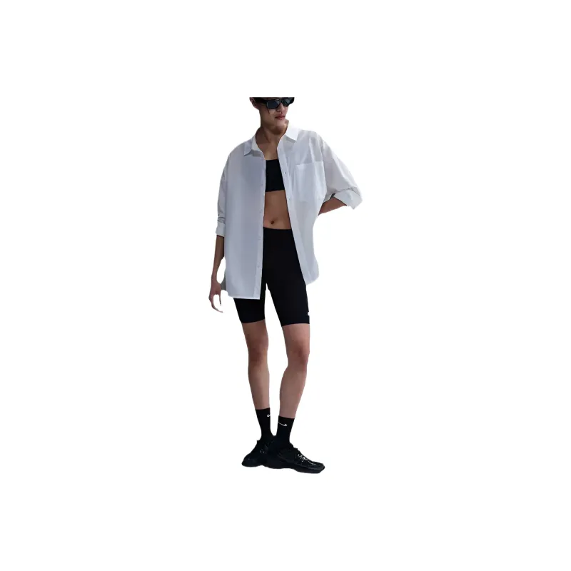 Nike Sportswear Chill Poplin Women's Loose Long Sleeve Button Up Top-0