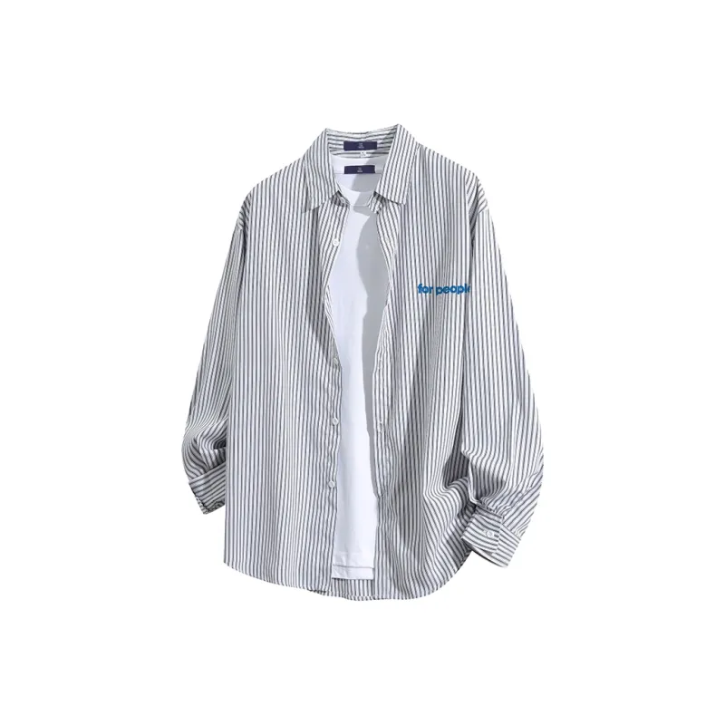 FAX FOR FMACM Shirt Unisex Navy Blue Stripes-4