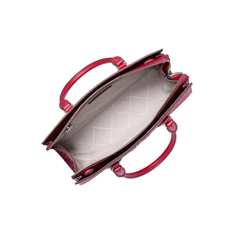 MICHAEL KORS Sheila Coated Canvas Shoulder Bag, Crossbody Bag, Handbag Medium Size Women's Rose Red-1