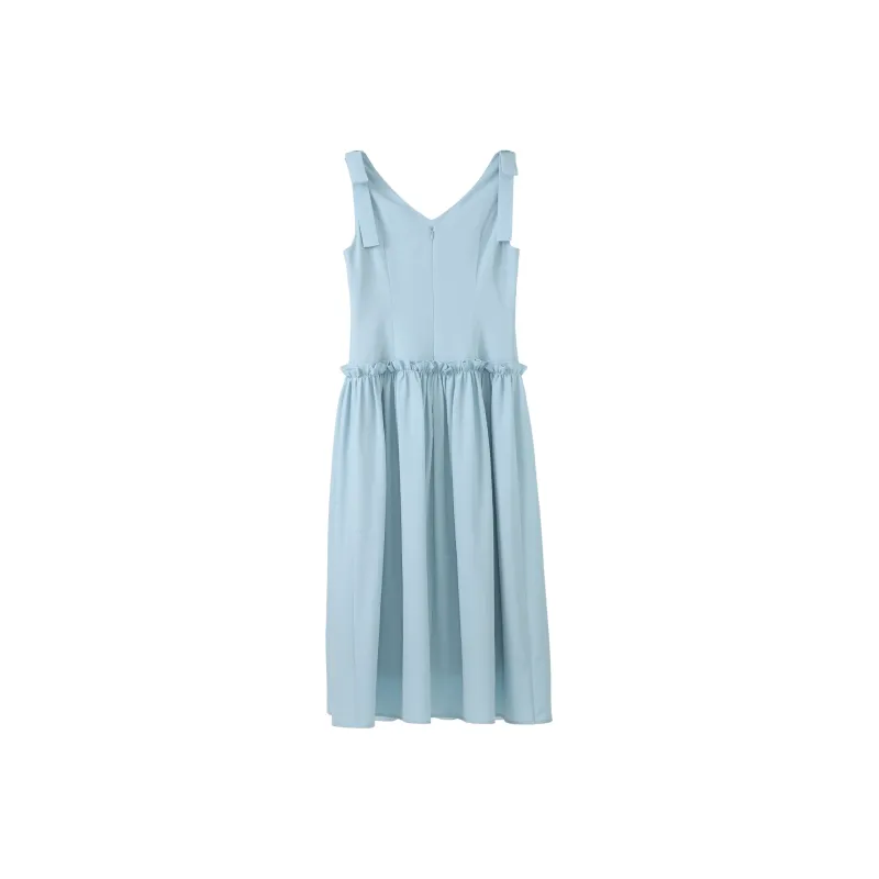 Fstudio Korean Style Soft And Elegant Outfit V Neck Design Slip Dress Women's-2