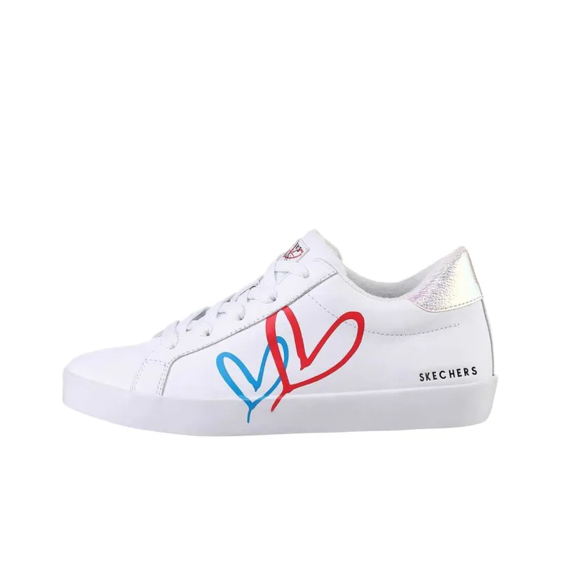 Skechers DIAMOND STARZ Low Top Skateboard Shoes Women's White-0