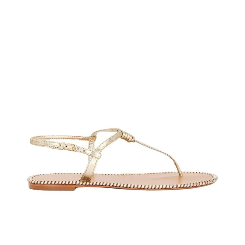 Schutz Elsha One Strap Sandals Women's Gold-1