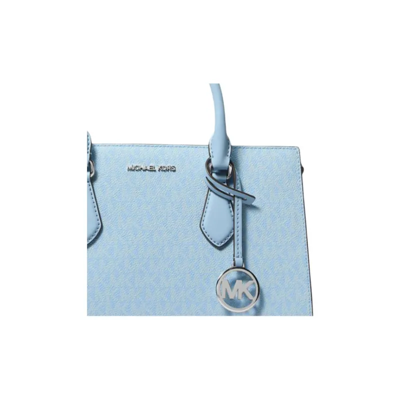 MICHAEL KORS Sheila Canvas Shoulder Bag, Crossbody Bag, Handbag Medium Size Women's Sky Blue-2