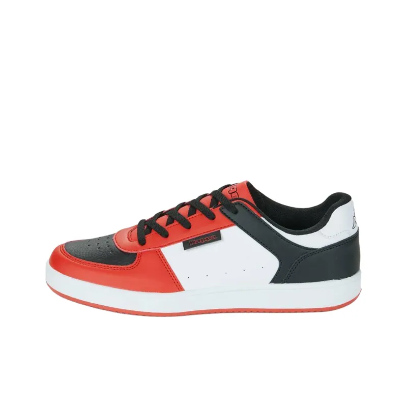 Kappa Abrasion Resistant Low Top Skateboard Shoes Men's Red White Black-0