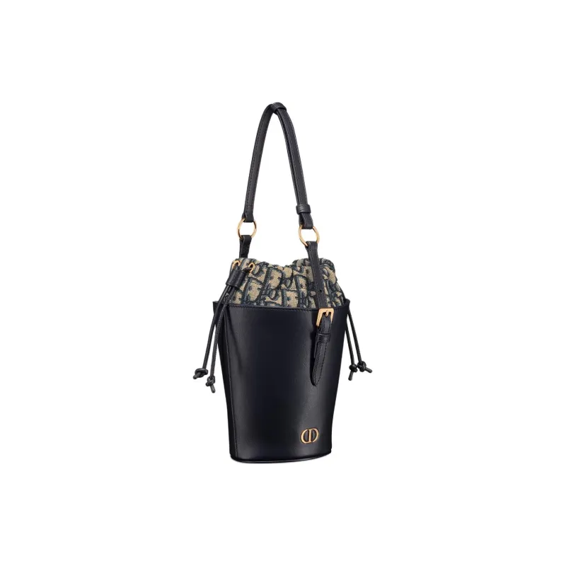 DIOR 30 Montaigne Calfskin Bucket Bag Handbag Mini Women's Black-1