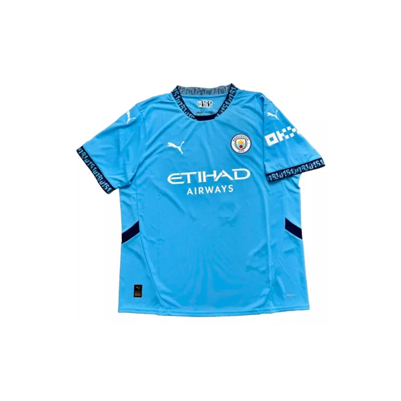 Three For Manchester City Team Jersey Deluxe Mounting, Outer Frame Approx. 65x85cm, Beckett Official Certification-4