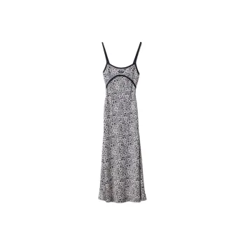MIU MIU Slip Dress Women's Blue White