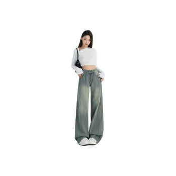 SNOOPY Jeans Women's Stripe Blue