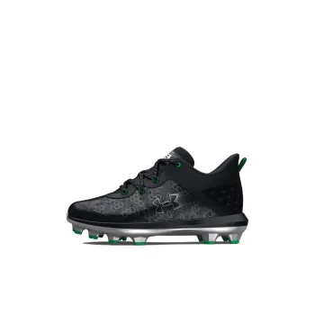 Under Armour Harper 8 TPU Jr Slip Resistant Shock Absorbers Mid Top Soccer Shoes Black Green Kids'