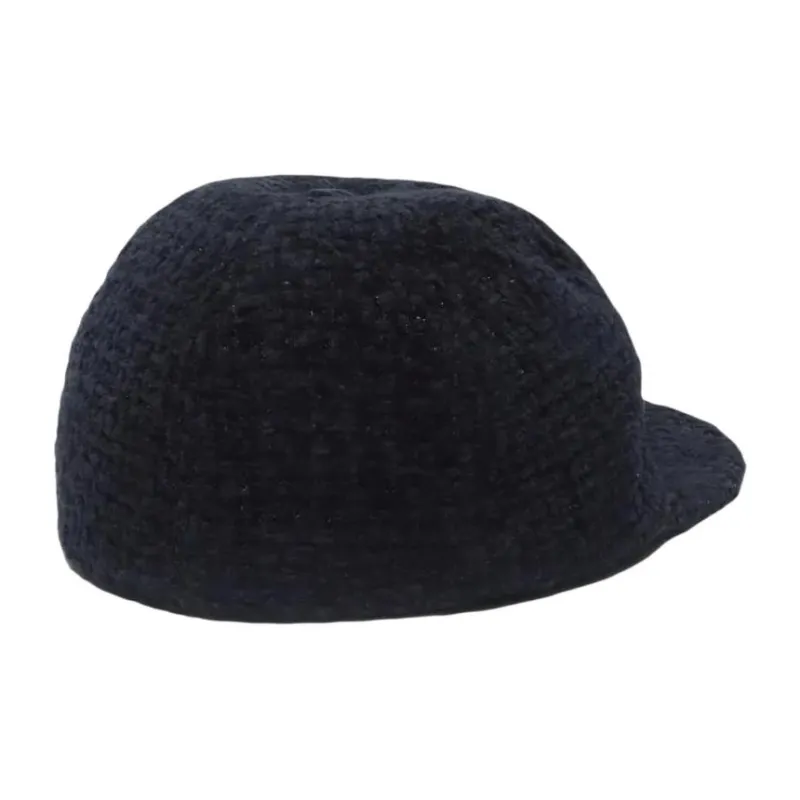CHANEL Cotton Baseball Caps Women's Black-2