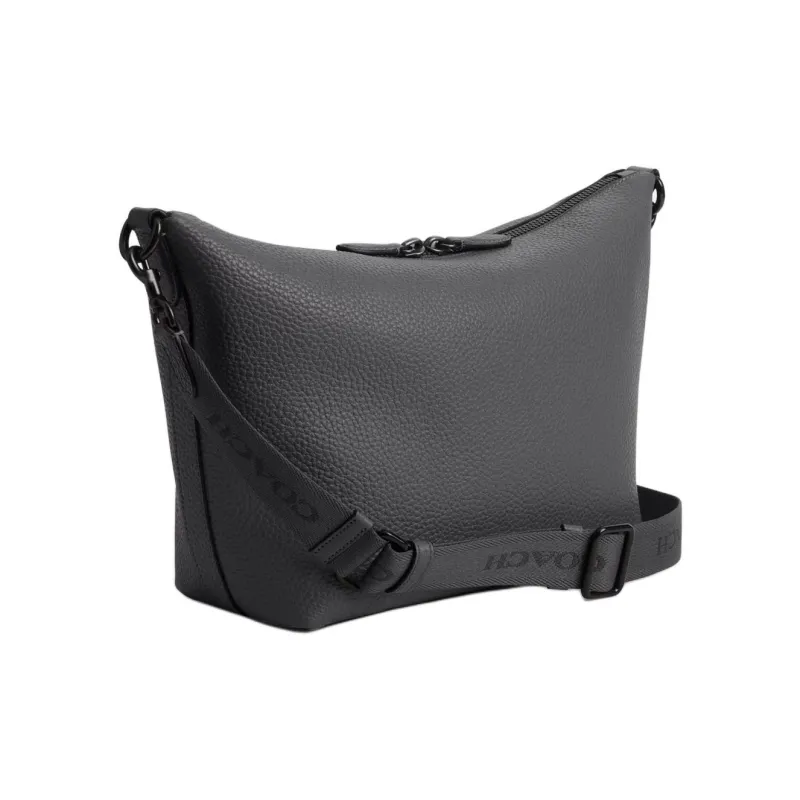 COACH Messenger Leather Messenger Bag, Crossbody Bag, Shoulder Bag Medium Size Men's Charcoal Gray-1