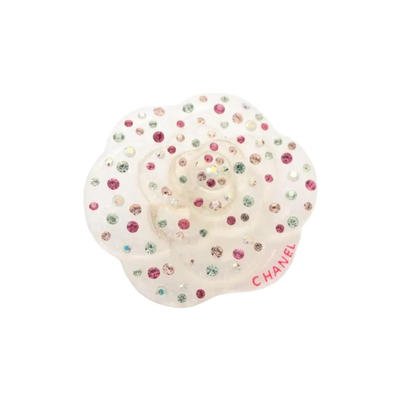 CHANEL Rhinestone Brooches Women's White-0