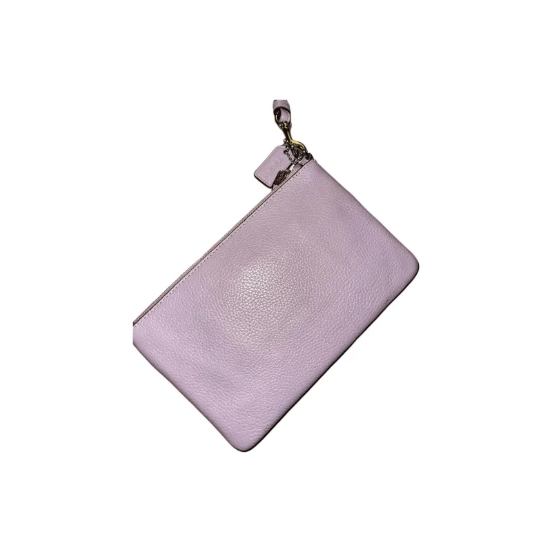 COACH Wristlet Leather Wrist Bag Clutch Trumpets Women's Ice Purple-2
