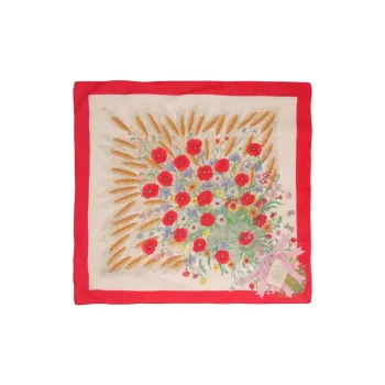 GUCCI Cotton Knit Scarves Women's Red